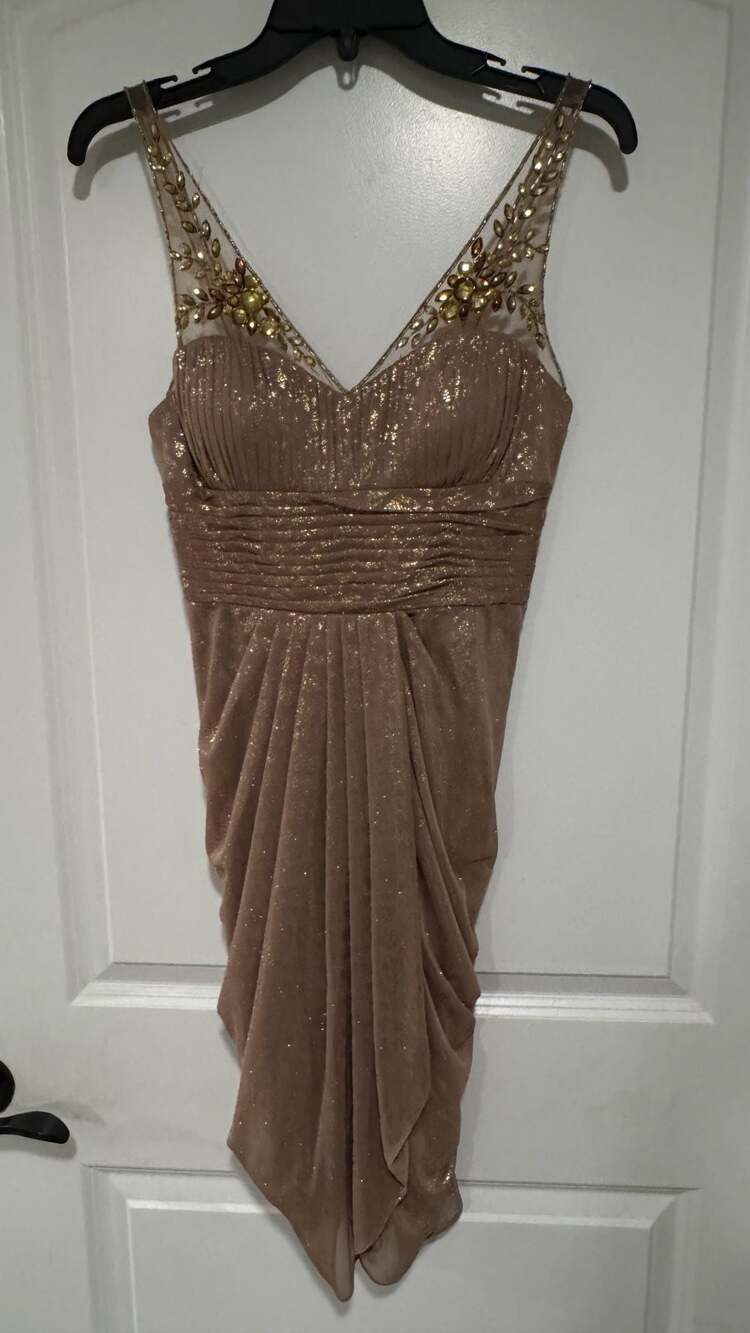 Beaded Glitter Cocktail Dress Coquette Fairycore Glam Prom Wedding Guest 2